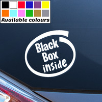 BLACK BOX INSIDE FUNNY CAR WINDOW BUMPER STICKER VINYL DECAL YOUNG DRIVER