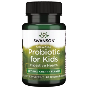 Swanson Probiotic for Kids, Natural Cherry Flavor 3 Billion Cfu 60 Chewable Tabs - Picture 1 of 6