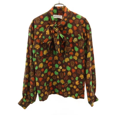 GIVENCHY Camisa Manga Larga Años 90 Mezcla Seda Antigua 10 Marrón Mujer Foto 1 de 4