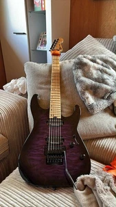 Charvel Pro-Mod DK24 HH FR M QM Trans Purple Burst Electric Guitar - Picture 1 of 10