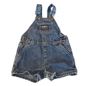 Vintage Oshkosh Overalls 24 Months Shorts Shortalls Vestbak Denim Toddler USA - Picture 1 of 12