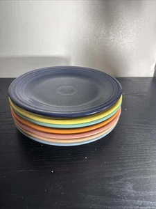 7 Fiestaware HLC Dinner Plates, Rainbow Colors - Picture 1 of 15