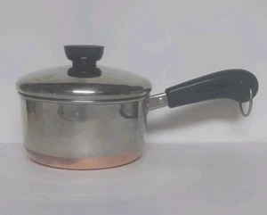 Revere Ware 1801 Copper Bottom 1 Quart Sauce Pan (Pre 1986) & Lid - Rome, NY USA - Picture 1 of 9