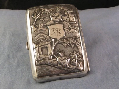 ANTIGUA CAJA DE BOLSILLO JAPONESA FLOR ÁRBOL FLORES CIGARRILLO CHEROOT Foto 1 de 4