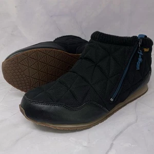 Teva ReEmber Mid Moccasin Boots Shoes Black Quilted Side Zip Mens Size 12 M - Picture 1 of 12