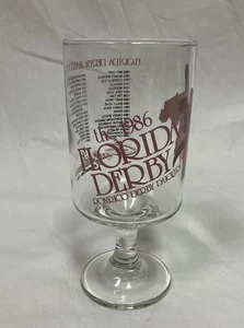FLORIDA DERBY Glass Gulfstream Track Daiquiri Footed 6.25" 1986 Ronrico Rum - Picture 1 of 6