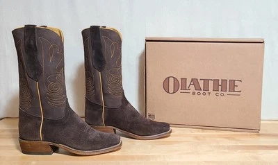 Botas Olathe Cowboy, Masculinas 11 EE, Chocolate Prosper Rough Out, KS Toe 257617  - Imagem 1 de 4