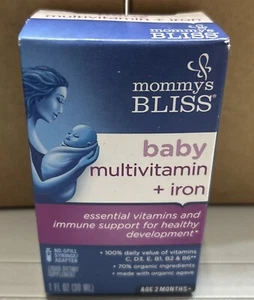 Mommy's Bliss Baby Multivitamin + Iron Daily Vitamins For Immune 30ml Exp 2026 - Picture 1 of 3