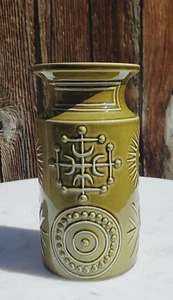 PORTMEIRION 1960s VINTAGE POTTERY SUSAN WILLIAMS *TOTEM* OLIVE GREEN CANISTER - Picture 1 of 8