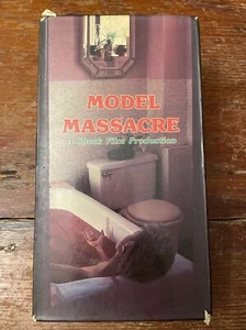 MODEL MASSACRE VHS RARE HTF 1964 HORROR SLASHER FULL BOX BOTH FLAPS TESTED! - Imagen 1 de 10