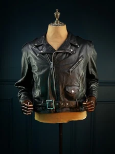 Chaqueta de cuero negra vintage años 80 Schott Perfecto 618 motociclista motocicleta “M” - Imagen 1 de 20
