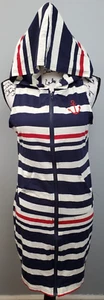 Beach by Exist Cover Up Girls XL Multi Striped Sleeveless Anchor Hooded Full Zip - Picture 1 of 10