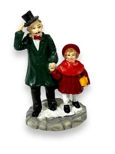 Grandeur Noel Village Man in Top Hat & Girl Christmas 1999 Figure Replacement - Picture 1 of 5