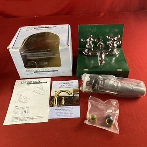 Kingston Brass (KB601AX) Chrome Teapot Faucet W/Metal Cross Handle & Pop-Up - Picture 1 of 9