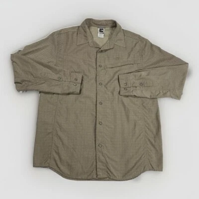 Camisa The North Face Para Hombre Mediana Marrón Ventilada Pesca Cremallera Bolsillo Abotonable Nylon Foto 1 de 4