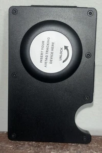 Normest AirTag Geldbörse schwarz kariert Metall schmal Geldklammer mit Box Artikel#206 - Bild 1 von 5