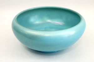 Vtg NORTHWOOD Iridescent Aqua Blue Jade Stretch Glass Serving or Console BOWL 8" - Picture 1 of 9