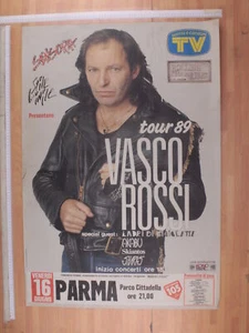 Poster Originale Manifesto Concerto Vasco Rossi Parma 16/06/1989 66X95 Cm - Foto 1 di 1