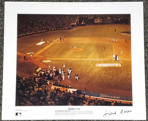 Hank Aaron NUMBER 715 Atlanta Braves 1974 Vintage Original 19x22 POSTER Cover