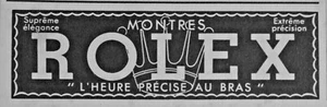 PUBLICITÉ DE PRESSE 1935 MONTRE ROLEX HEURE PRÉCISE AU BRAS EXTRÊME PRÉCISION - Foto 1 di 1