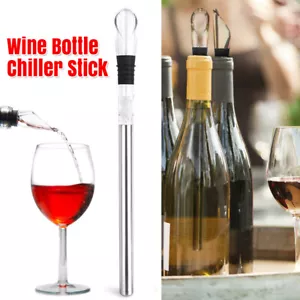 Wine Bottle Cooling Cooler Ice Chill Rod Stick Pourer Stopper Stainless Steel - Picture 1 of 17
