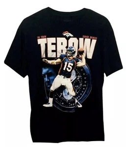 Tim Tebow Denver Broncos Reebok NFL Full Print Blue Mens T-Shirt Medium NWOT - Picture 1 of 2