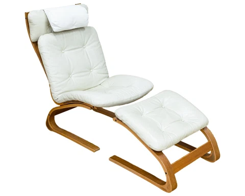 Mid Century Modern Rybo Rykkin Leather Chair & Ottoman Norway Cover