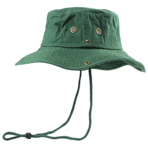 Boonie Bucket Hat 100% Cotton Summer Cap Dark Green Camping Fishing Hiking - Picture 1 of 4