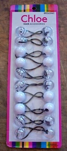 New Chloe Balls Bead Hair Tie Knocker Girl Ponytail Holder Assorted Colors - Picture 1 of 5