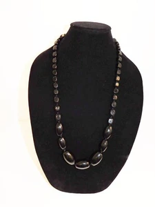 Ail .925 Black Gemstone Heavy Beaded Necklace 31inch - Picture 1 of 3