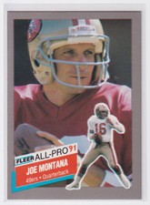 1991 FLEER ALL-PRO JOE MONTANA SAN FRANCISCO 49ERS #19