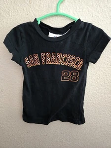 San Francisco Giants #28 Posey Girl's Black Shirt with Sparkles Size 2T MLB - Picture 1 of 2