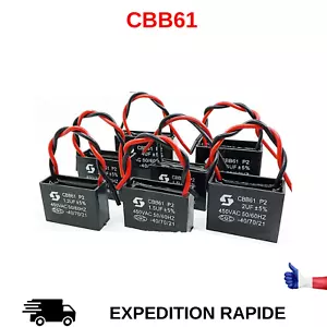 CBB61 1uF 2uF 1,5uF 2,5uF 5uF 10uF CONDENSATEUR DE DEMARRAGE MOTEUR - Imagen 1 de 1