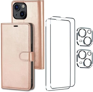 5 in 1 für iPhone 14 Plus Hülle Wallet mit Kartenfach, PU Leder Case - Bild 1 von 6