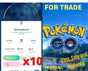 Pokémon Go A Granel Gimmighoul x 10 Para COMERCIO || #1 PoGo Trader 🔥 - Imagen 1 de 3