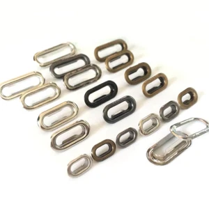 Oval Shaped Metal Eyelets with Washers Crafts Grommet 8mm 10 12 16 18 20 25 30mm - Picture 1 of 11