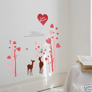 PINK & RED LOVE TREE Wall Sticker, give a romantic touch to your interior