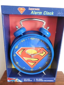 RELOJ DESPERTADOR GRANDE SUPERMAN TWIN BELL DC COMICS NUEVO EN CAJA - Imagen 1 de 1