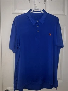 Polo Ralph Lauren Performance Moisture Wicking Golf Polo Shirt Blue Mens XL - Picture 1 of 6