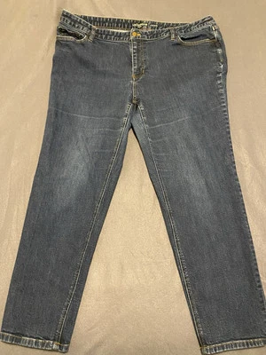 Liz Claiborne Jackie Pants Womens High Rise Tapered Stretch Blue Jeans Size 20W - Image 1 of 4