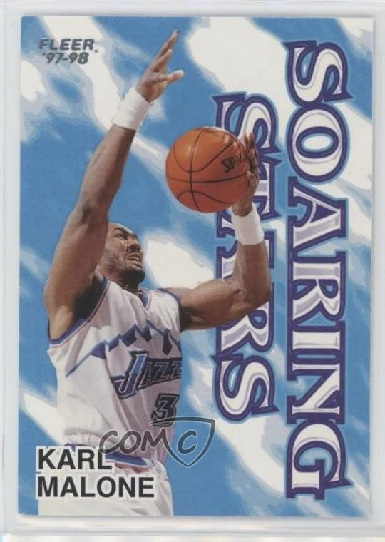 1997-98 Fleer Soaring Stars Karl Malone #13SS HOF - Image 1 of 2
