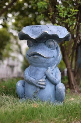 Hi-Line Gift Ltd. Rana Jardín Estatua Planta Soporte con Luz Solar Foto 1 de 4