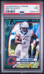 2024 Bowman U Chrome #17 Ashton Jeanty Teal Lava Refractor PSA 9 Mint RAIDERS - Bild 1 von 1