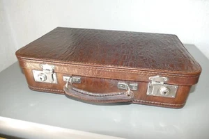 schöner alter kleiner Koffer Leder Lederkoffer Reisekoffer Vintage Oldtimer - Bild 1 von 13