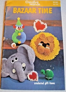 Creative Hands #416 Bazaar Time Crochet Pattern Booklet Elephant Lion Turtle - Picture 1 of 3