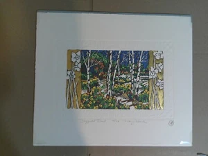"Mary Mark firmato EDIZIONE LIMITATA STAMPA IN RILIEVO #12 DEL 98 ""Daffodil Trail"" 8x12" - Foto 1 di 6