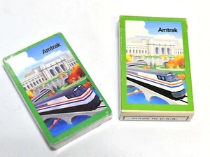 CARTE DA GIOCO PUBBLICITARIE RETRO AMTRAK CELO MAI APERTE CON SCATOLA - Foto 1 di 4