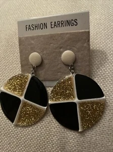 Vintage Classic 1980s Large Round Pierced Earrings - Picture 1 of 1