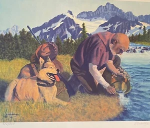 Fred Machetanz, The Search for Goal , S/N LE Lithograph, Hand Signed by Artist - Picture 1 of 2