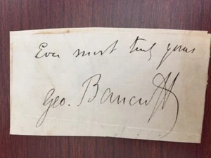 GEORGE BANCROFT SIGNED CARD SEC. OF NAVY EST. U.S. ANNAPOLIS NAVAL ACADEMY - Picture 1 of 1